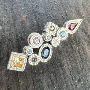 Vintage Patricia Locke Multicolor Crystal Brooch